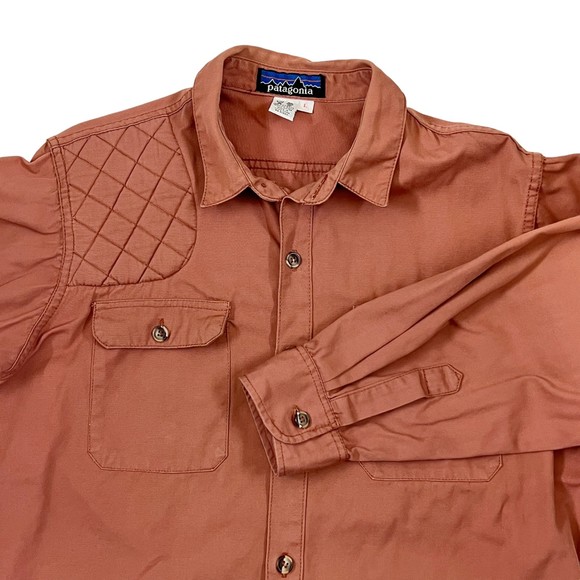 Vtg 70s Patagonia Padded Shoulder Canvas Shirt Recoil Shield Shooting Protection - Picture 1 of 14